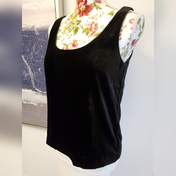 Vince Black Velvet Tank Top Small Sheer Underlay - Picture 2 of 10